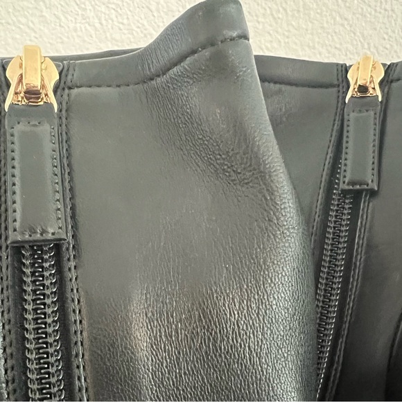 CHANEL Short Boot 19C Stretch Lambskin Leather Peep Toe Gold Cc Logo Ball Sz 40 - Picture 7 of 8